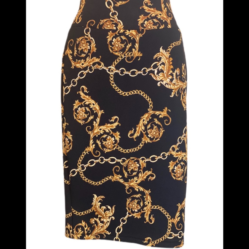 Black Pencil Skirt spandex slip on
